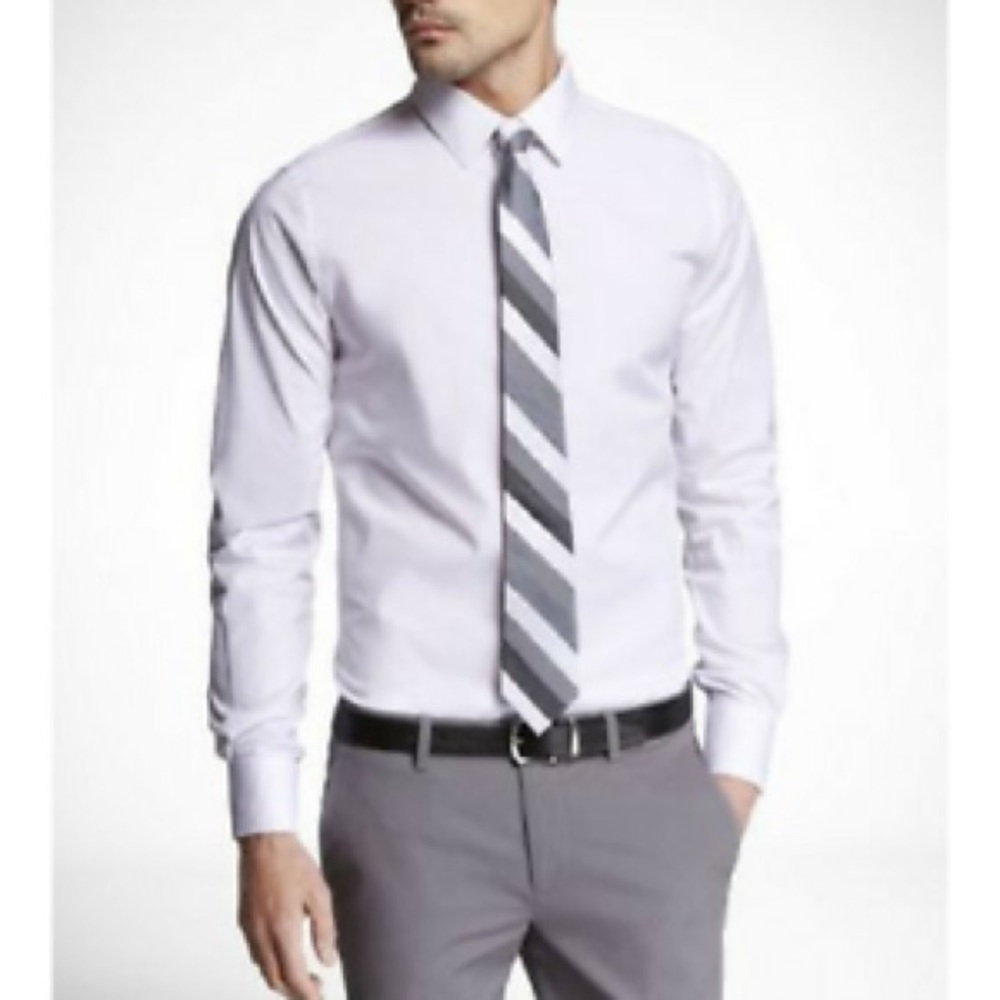 XXL Express 1MX white button up dress shirt